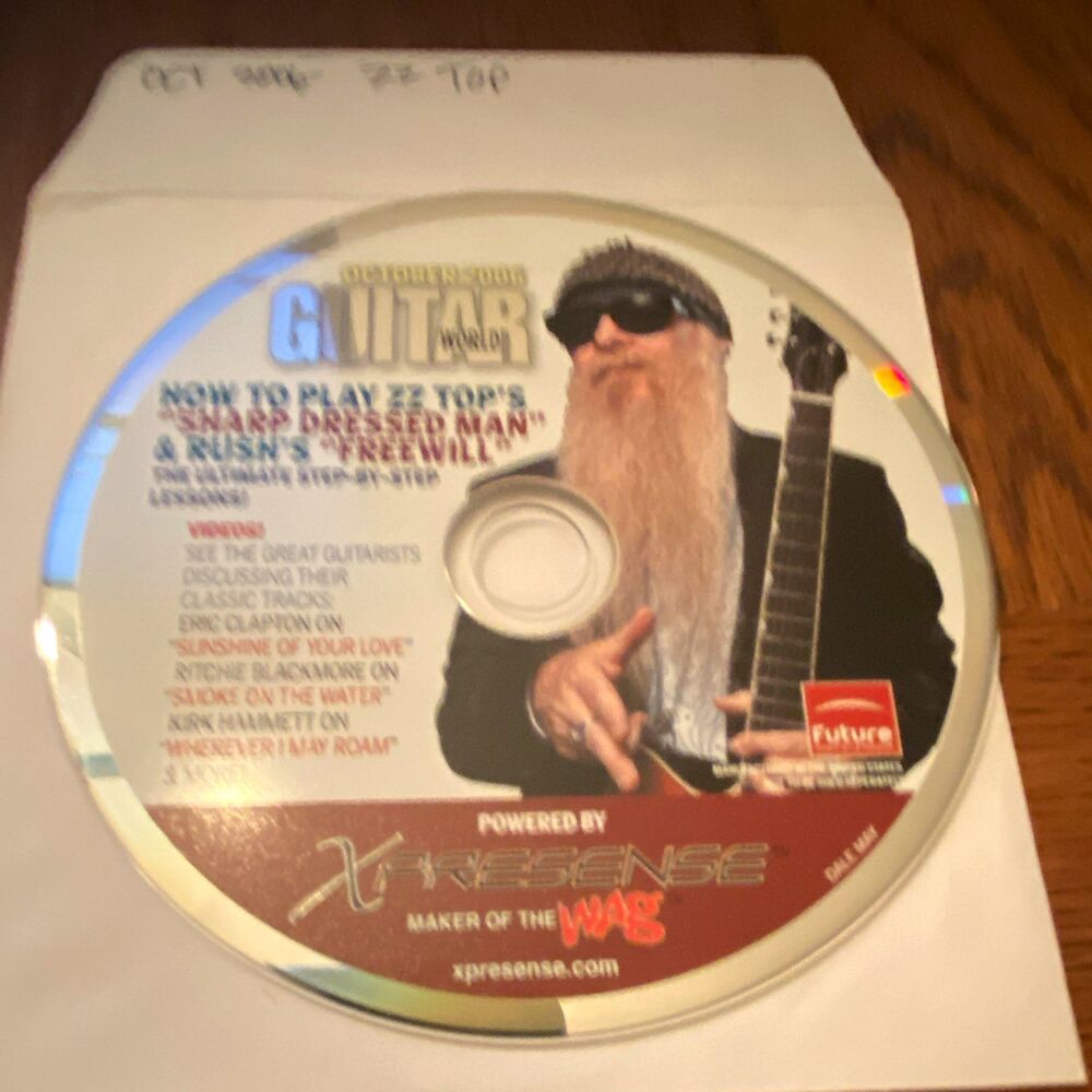 Guitar World Instructional CD-ROM Oct 2006 ZZ Top "Sharp Dressed Man" Rush